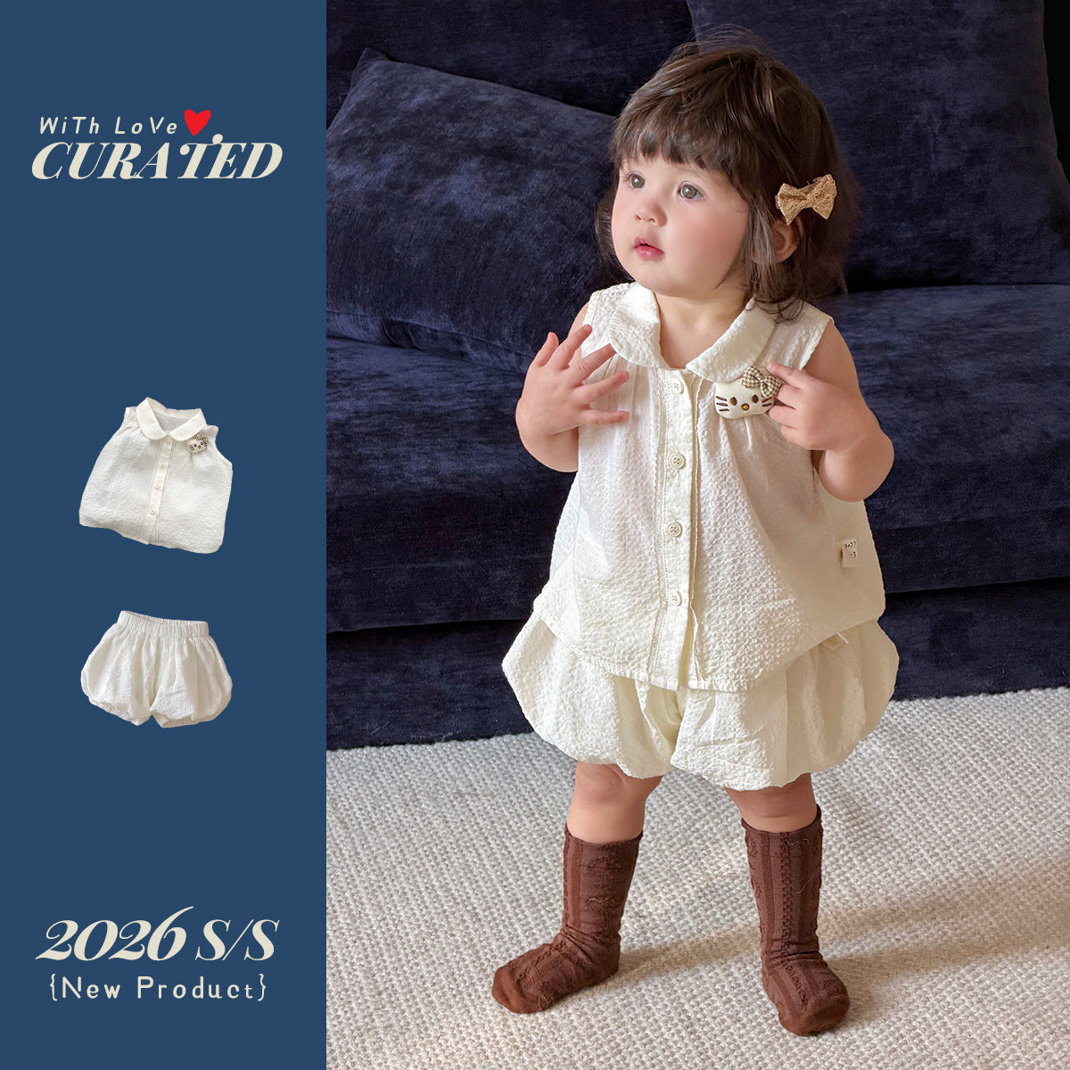 Clothes Sleeveless Shirts Shorts Two-piece Thin Children's Suit