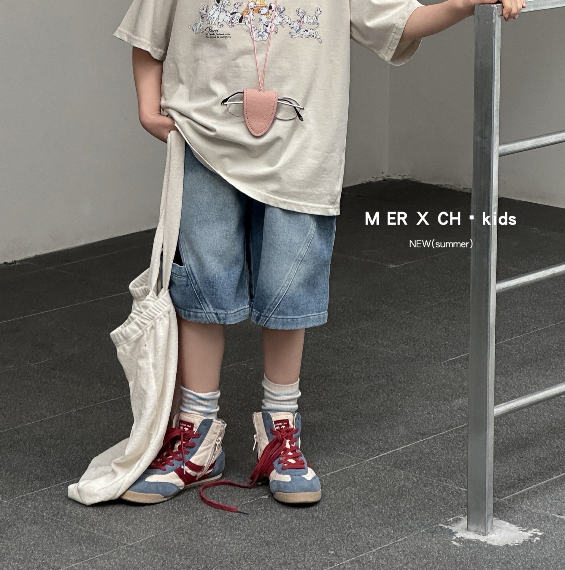 Retro American Trendy Wild Casual Denim Children's Pants