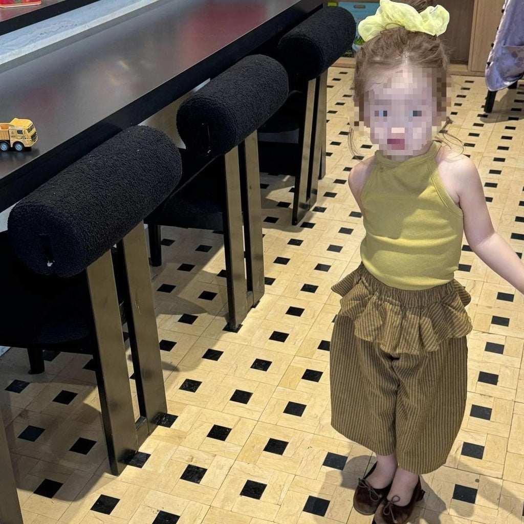 Children's Korean Style Clothing Yellow Halter Vest Fart Children's Suit