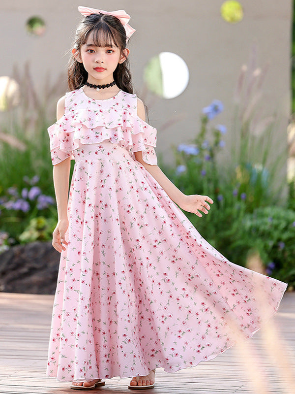 Summer Trailing Skirt Refreshing Cool Chiffon Fairy Children's Dress