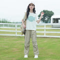 Short-sleeved T-shirt Summer Young Teen Clothing Gym Clothes Casual Children's Suit