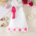 Solid Color Sleeveless Three-dimensional Flower Skirt Bow Children's Dress