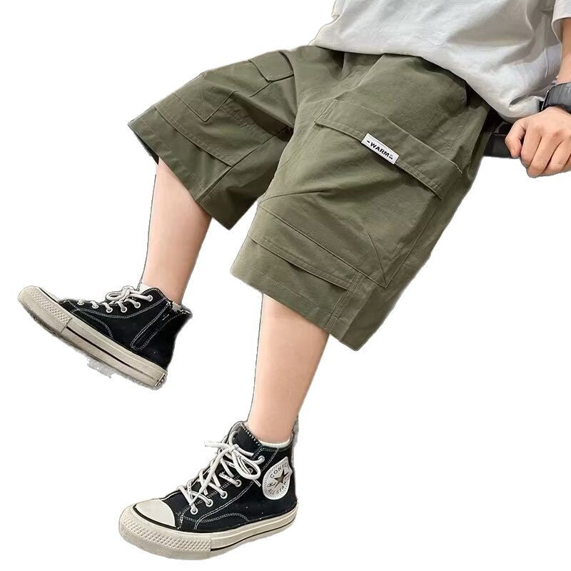 Children's Summer Thin Shorts Middle Western Style Medium Big Children's Pants