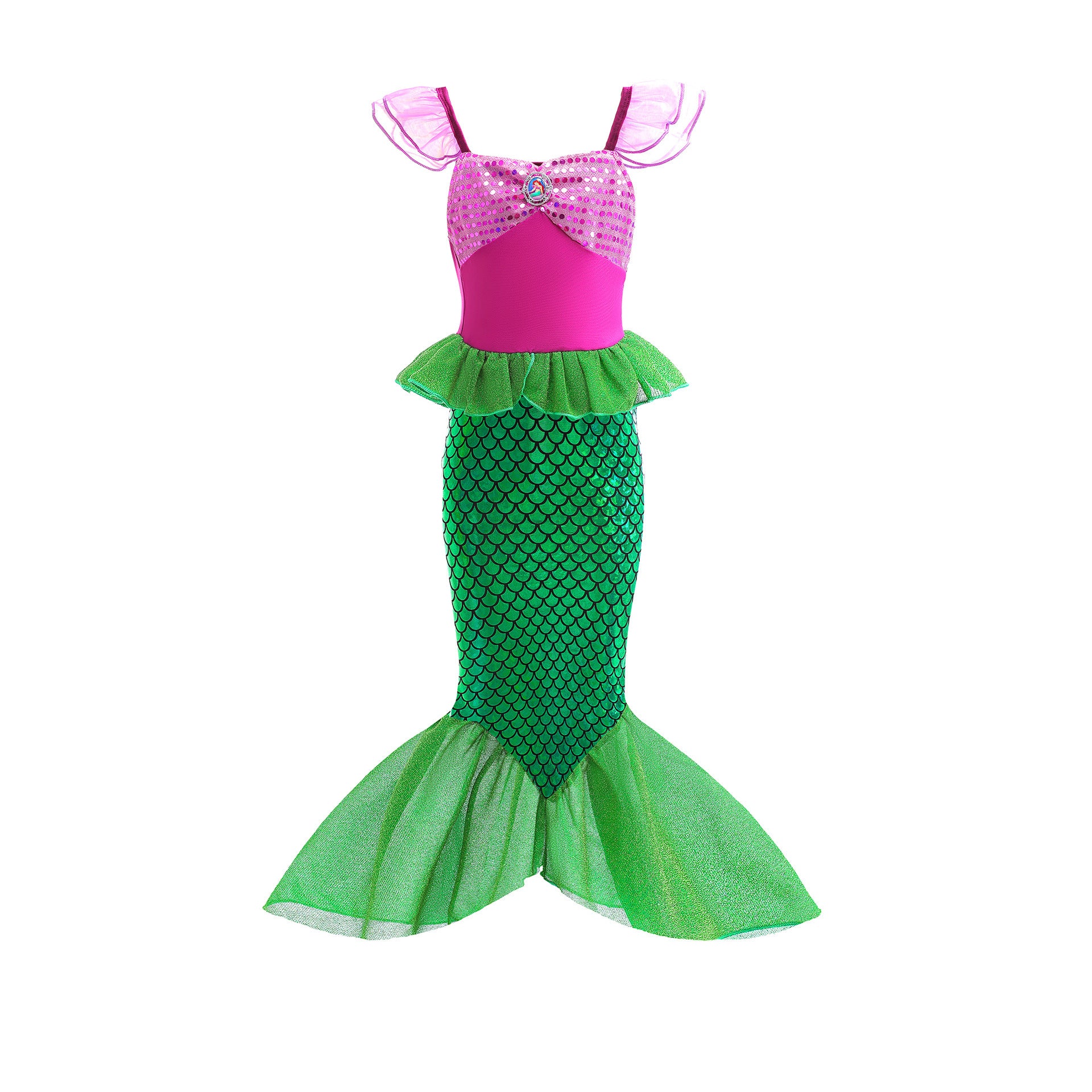 Children's Mermaid Flying Sleeve Sequins Western Style Children's Dress