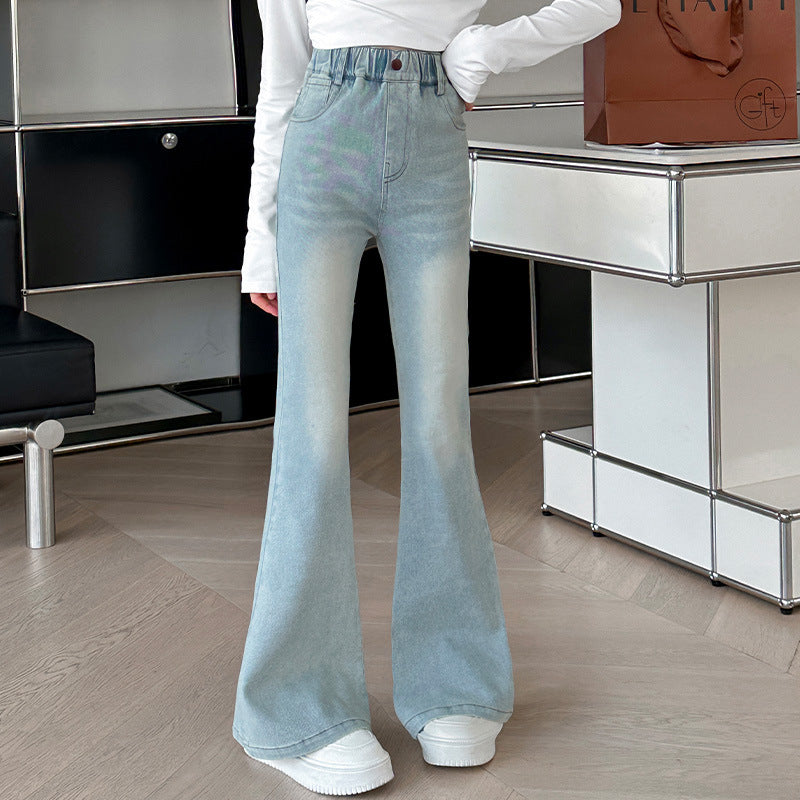 Summer Thin Embroidered Heart Jeans Medium Children's Pants