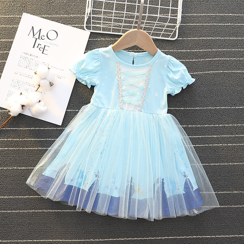 Sleeveless One-piece Western Style Lace Skirt Children's Dress