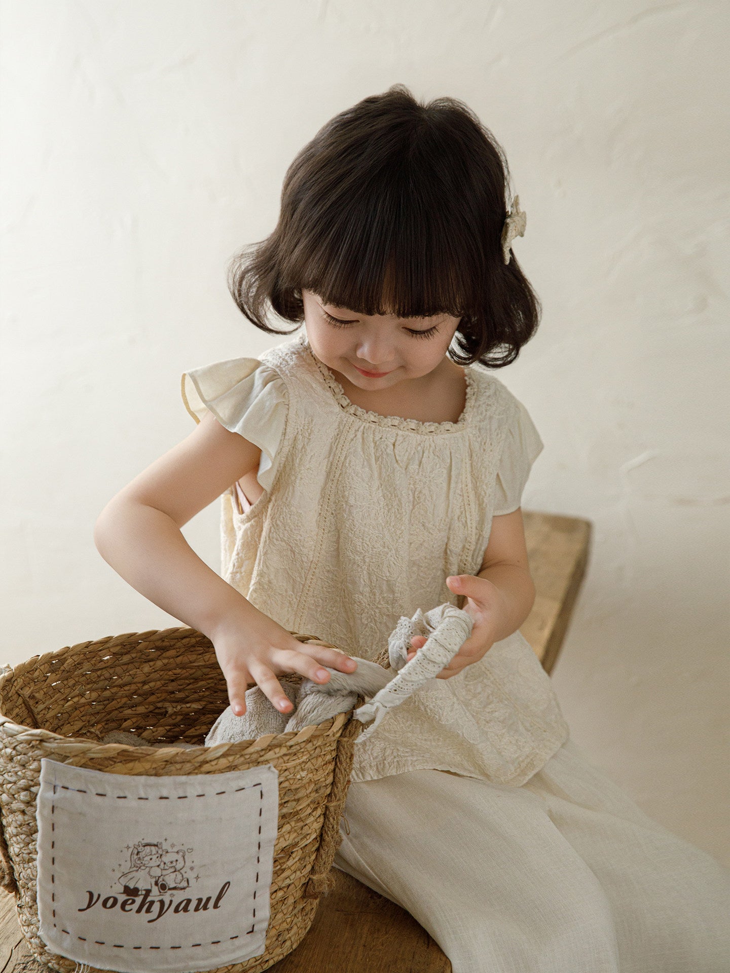 Children's Flounced Sleeve Doll Shirt Cropped Half Children's Suit