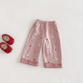 Children's Super Cute Casual Spring Bow Lamb Flanging Children's Pants