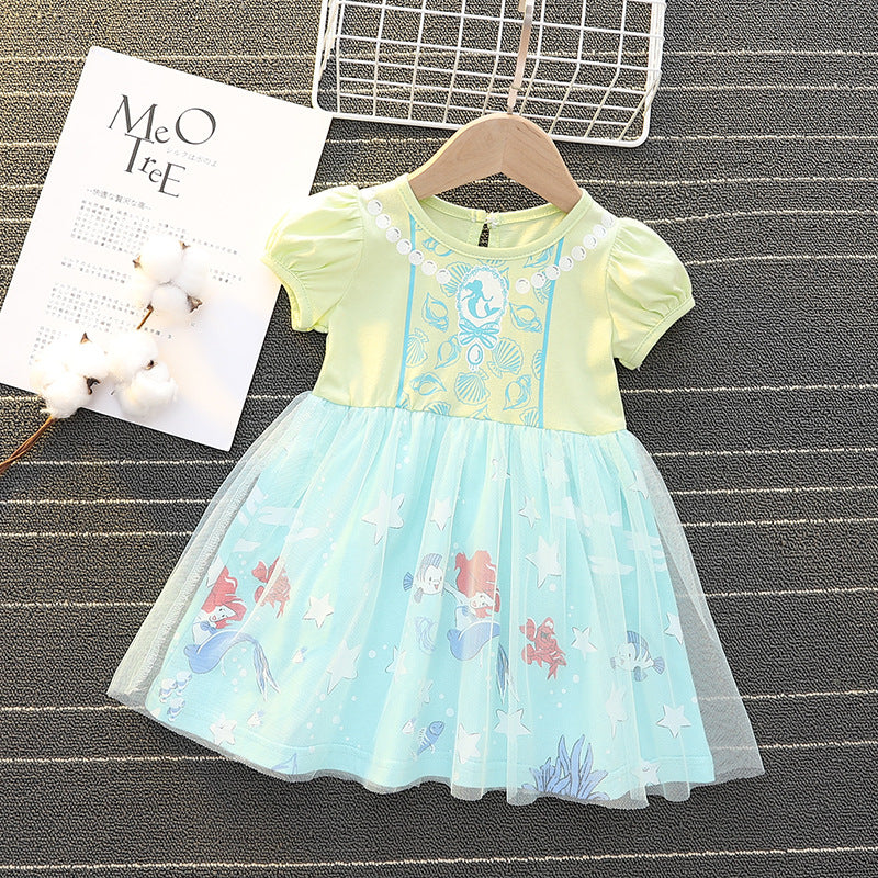 Sleeveless One-piece Western Style Lace Skirt Children's Dress