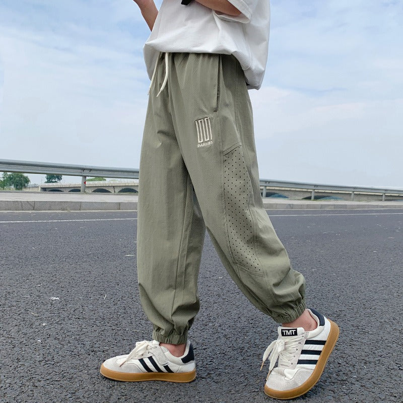 Children's Thin Mosquito Repelling Ice Silk Sports Middle Big Children's Pants