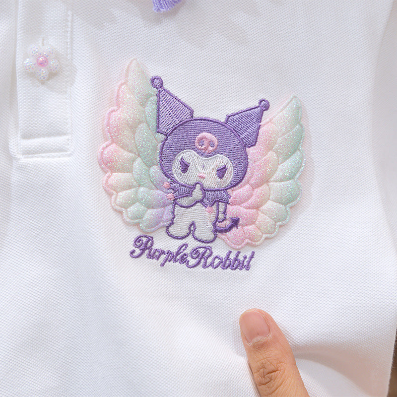 Children's Summer Dress Fashionable Clothes Preppy Style Pleated Skirt Children's Suit