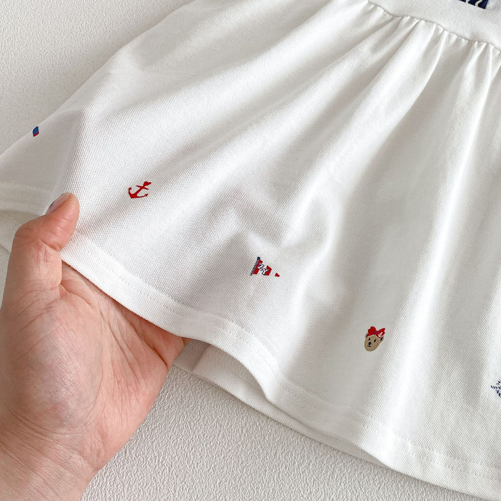 Style Summer Doll Collar Cartoon Princess Korean Children's Dress